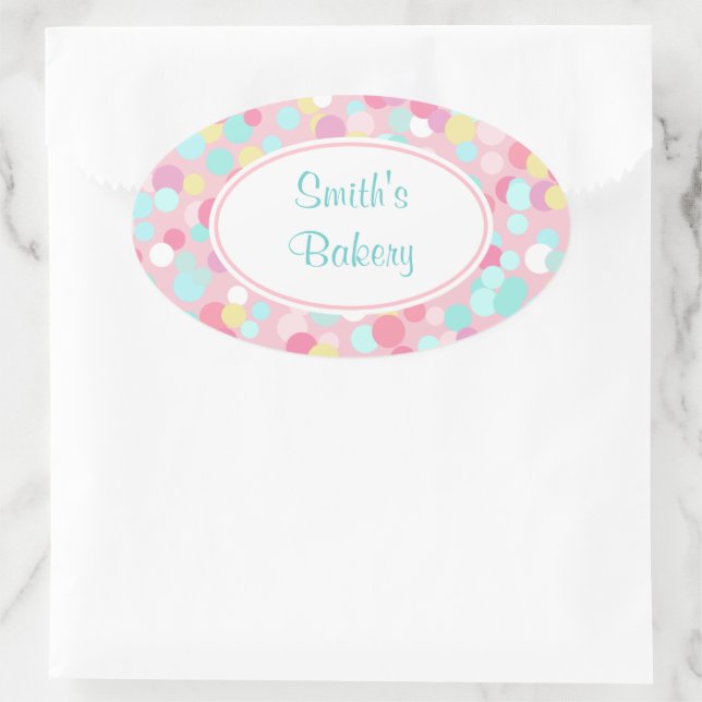 Customised Pastel Dots Oval Stickers (Bag)