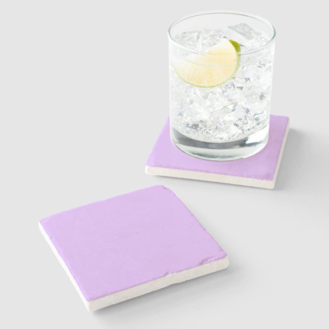 Customised Pastel Mauve Solid Colour Minimalist  Stone Coaster (Side)