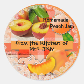 Customised Peach Jam Classic Round Sticker