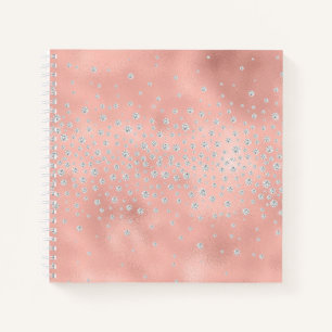Customised Peach Sparkle Bling Notebook