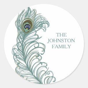 Customised Peacock Feather Stickers