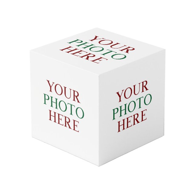Customised Personalised DIY Multi Photo Christmas Cube (Front Angled)