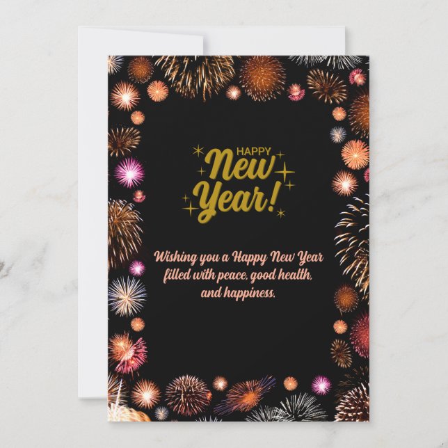 Customised & Personalised Happy New Year Greeting  Holiday Card (Front)