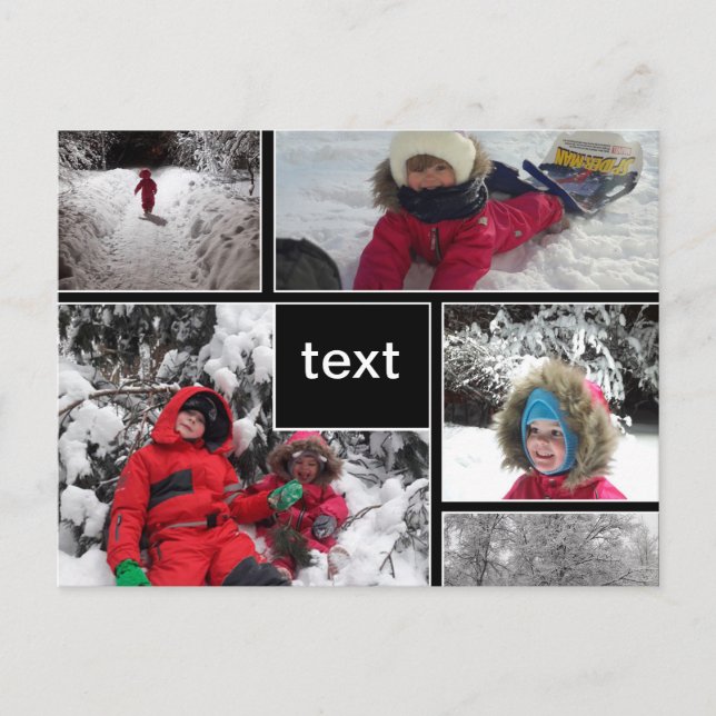 Customised personalised patches squares frames bla postcard (Front)