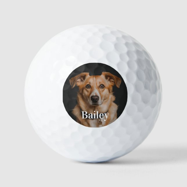 Customised pet dog photo modern personalised golf  balls (Front)
