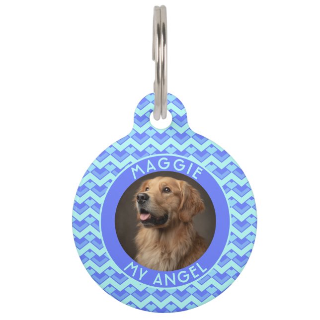 Customised Pet Owner Gift Chevron Pattern Tag (Front)