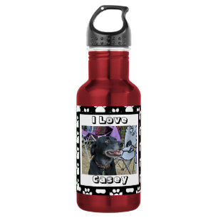 Customised Pet Photo and Paw Print 532 Ml Water Bottle
