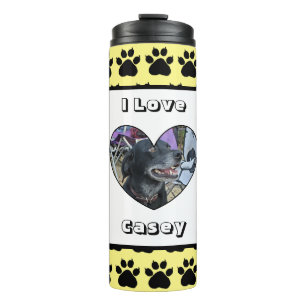 Customised Pet Photo and Paw Print Thermal Tumbler