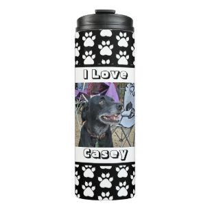 Customised Pet Photo and Paw Print Thermal Tumbler