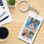 Customised Photo and Text Photo Collage Family Key Ring<br><div class="desc">Easy Personalised Photo and Text Photo family Collage, </div>