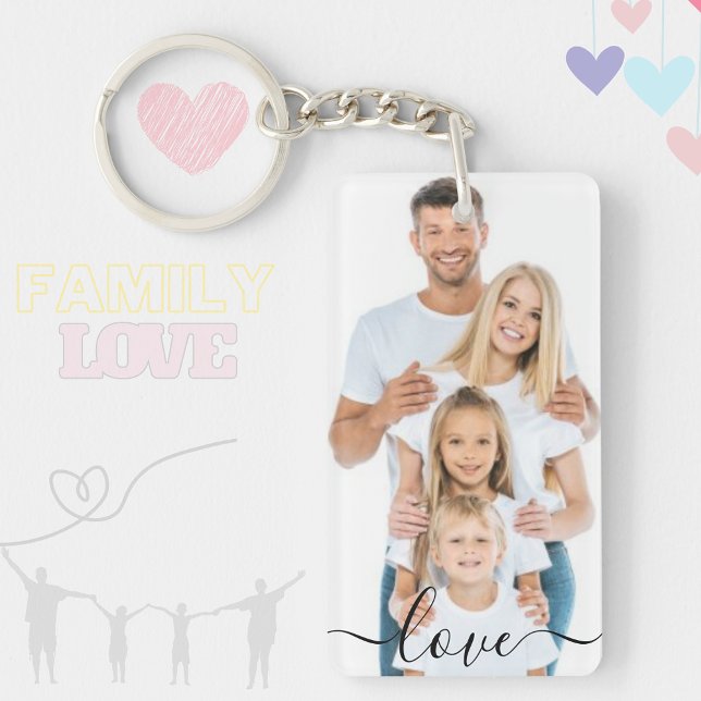 customised Photo and Text Photo Collage family  Key Ring (Creator Uploaded)