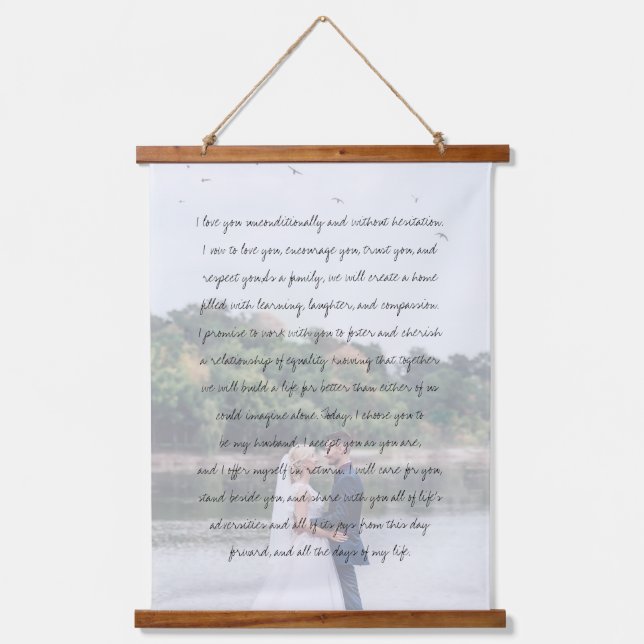 Customised Photo Anniversary Wedding & Vows Hanging Tapestry (Front)