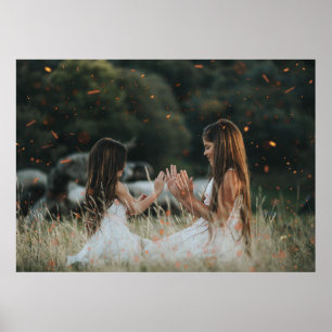 Customised Photo Bokeh Sparkles Overlay Whimsical Poster