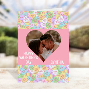 Customised Photo Conversation Valentine Hearts Card