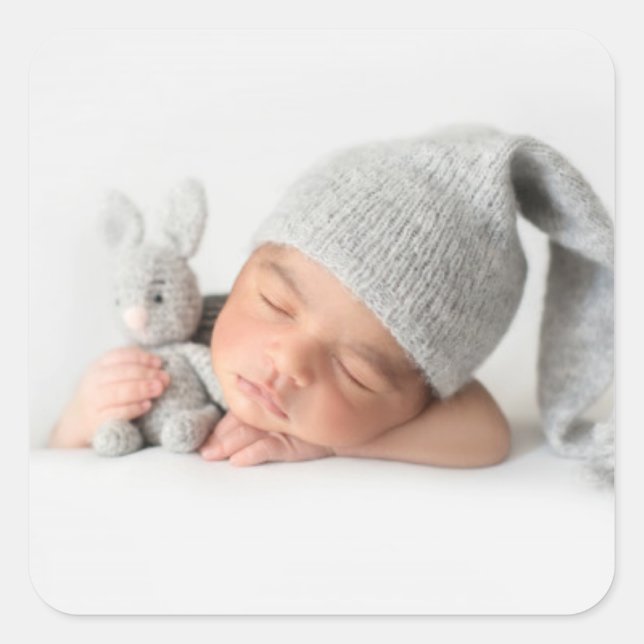 Customised Photo Create Your Own  Square Sticker (Front)