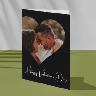 Customised Photo Modern Script Valentine's day Card