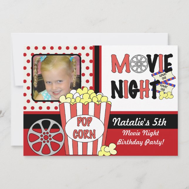 Customised Photo Movies Birthday Invitation (Front)