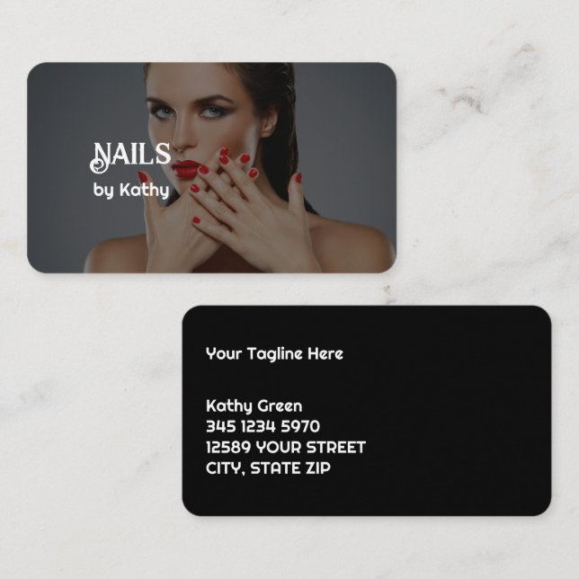 Customised Photo Nail Tech Business Card (Front/Back)
