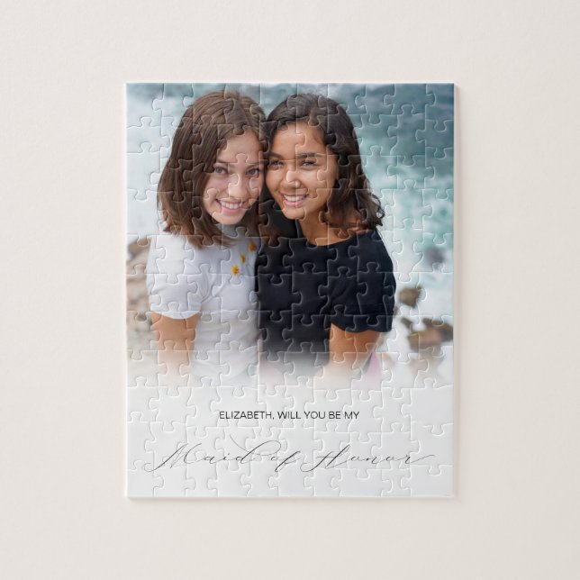 Customised Photo Will You Be My Maid Of Honour Jigsaw Puzzle (Vertical)