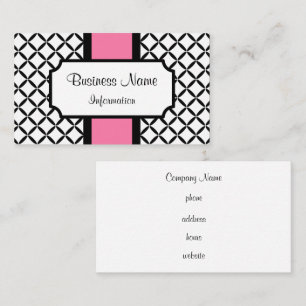 Customised Pink and Black Business Card