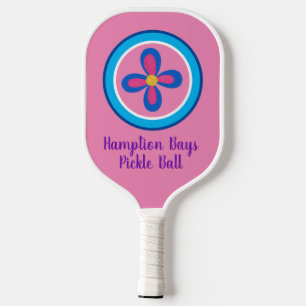 Customised Pink Flower Pickleball Paddle