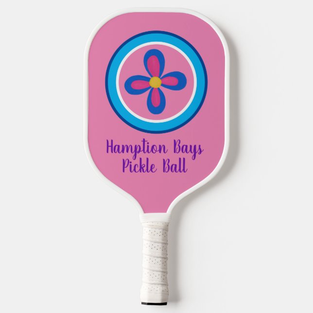 Customised Pink Flower Pickleball Paddle (Back)