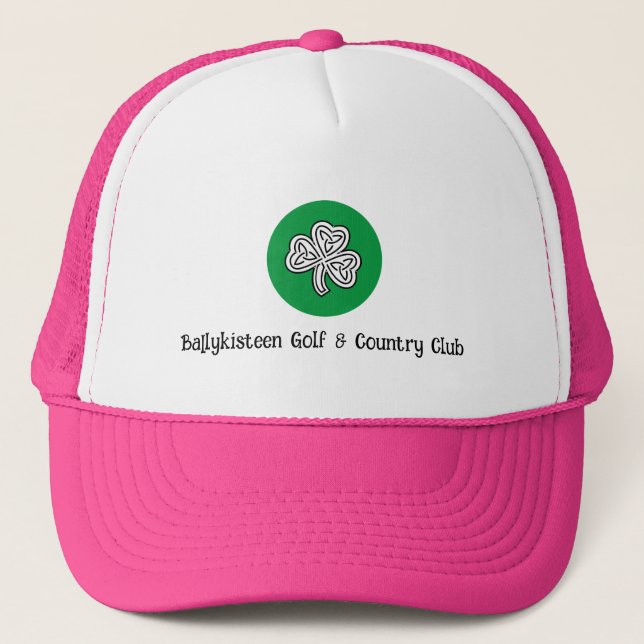 Customised Pink Golf Hat with Logo & Name (Front)