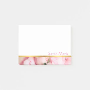 Customised Pink Peony Post-it Notes