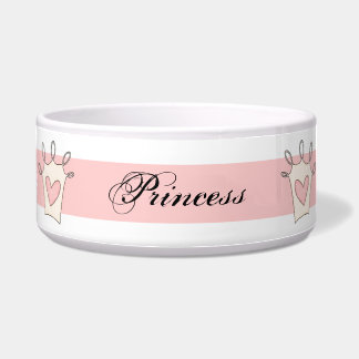 Customised Pink Princess Dog Bowl