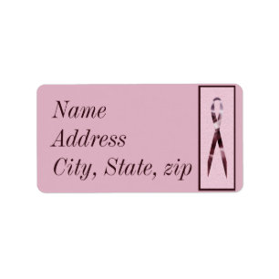 Customised Pink Ribbon Address Label