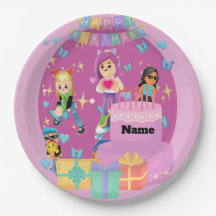 Customised PKXD Style Happy Birthday Paper Plate