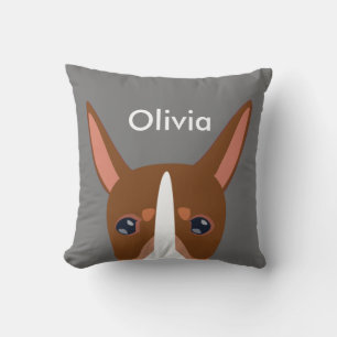 Customised Podenco Orito Dog Face Light Grey Cushion