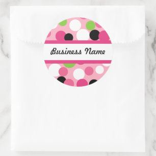 Customised Polka Dot Business Sticker