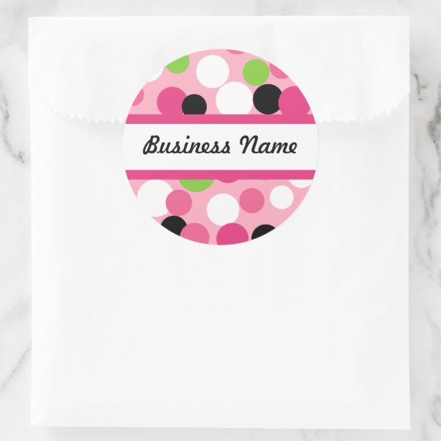 Customised Polka Dot Business Sticker (Bag)