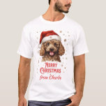 Customised Poodle Dog Santa Merry Christmas T-Shirt<br><div class="desc">Add a dash of holiday elegance with this Poodle design donning a Santa hat. Ideal for Poodle dog lovers who want to showcase their love for this sophisticated and intelligent breed during the season. Melt hearts and bring smiles wherever you go!</div>