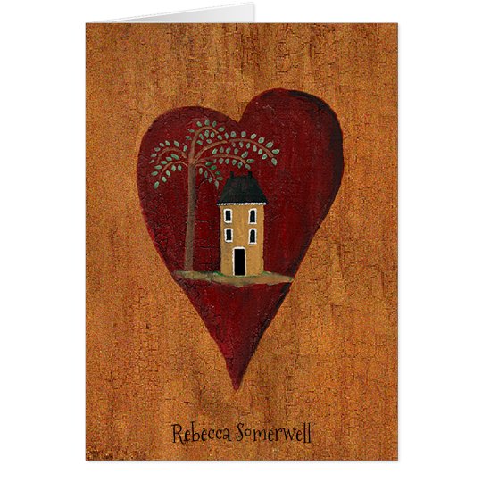 Customised Primitive Heart Card
