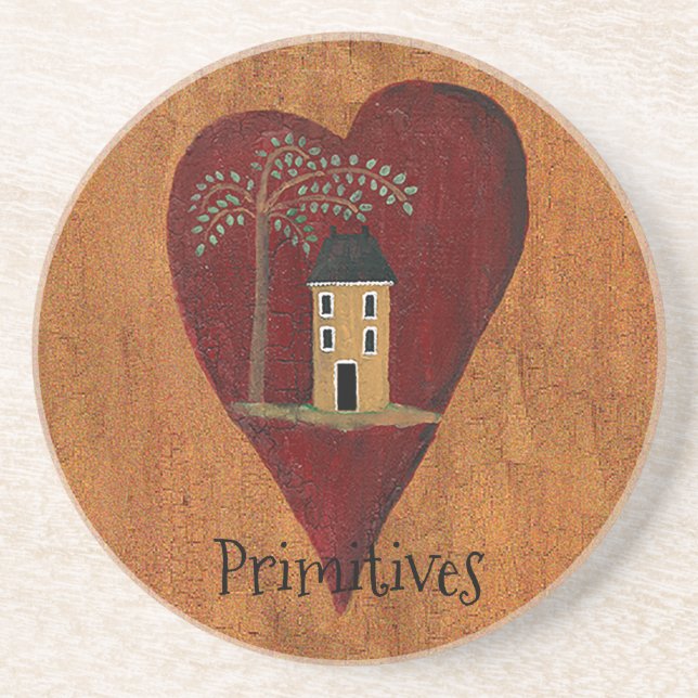 Customised Primitive Heart Coaster (Front)