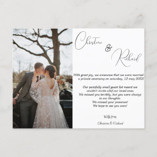 Customised private Wedding announcement card