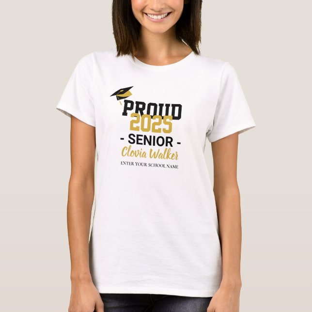 Customised proud school senior graduate T-Shirt (Front)