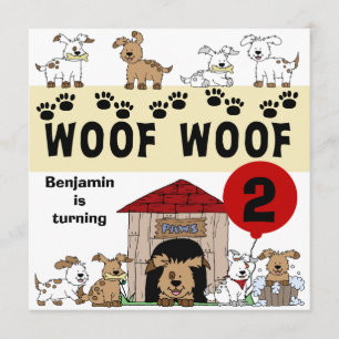 Customised Puppy Dog Birthday Invitations