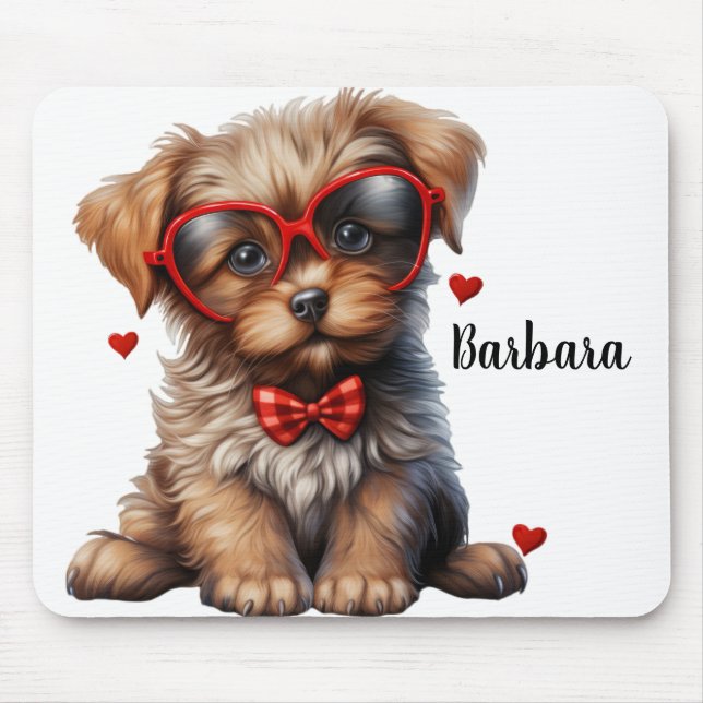 Customised Puppy Love Mouse Pad (Front)