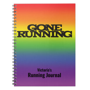 Customised Rainbow background Running Journal