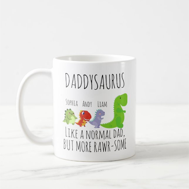 Customised rawr-some Daddysaurus  Coffee Mug (Left)