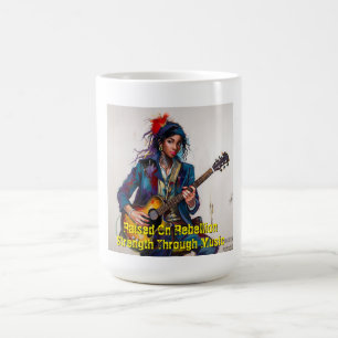 Customised Rebel Girl Guitarist Art Inspirational Coffee Mug