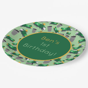 Customised Recycling Garbage Truck Pattern Paper Plate