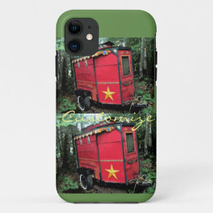 Customised Red Gypsy tiny caravan On caravan iPhone 11 Case