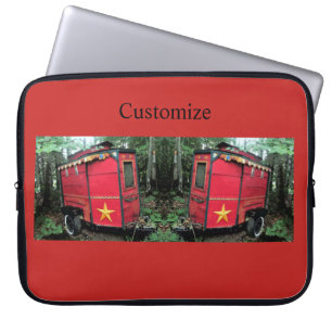 Customised Red Gypsy tiny caravan On caravan  Laptop Sleeve