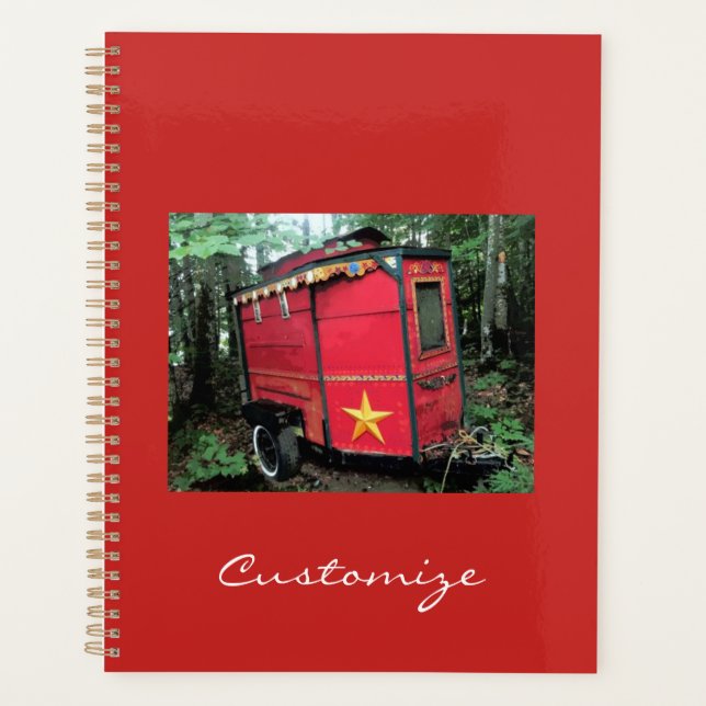 Customised Red Gypsy tiny caravan Planner (Front)