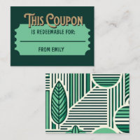 Customised Redeemable Ticket Gift Idea Coupon Card