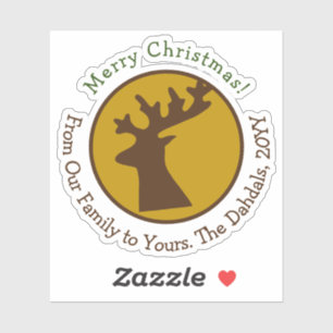 Customised Reindeer Bronze Green Gold Christmas